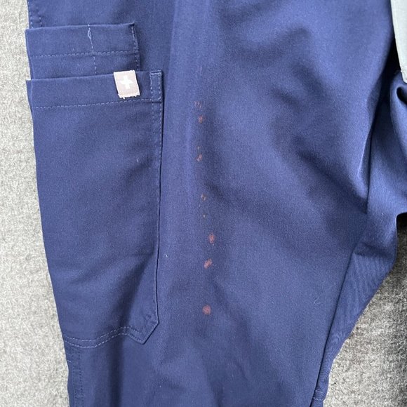 Figs Scrub Pants Womens Small Petite Blue High Waisted 2.0 Yoga Waistband - Picture 13 of 13